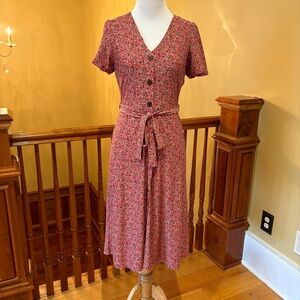 Feminine Floral Button Demure Dress Wmn’s S